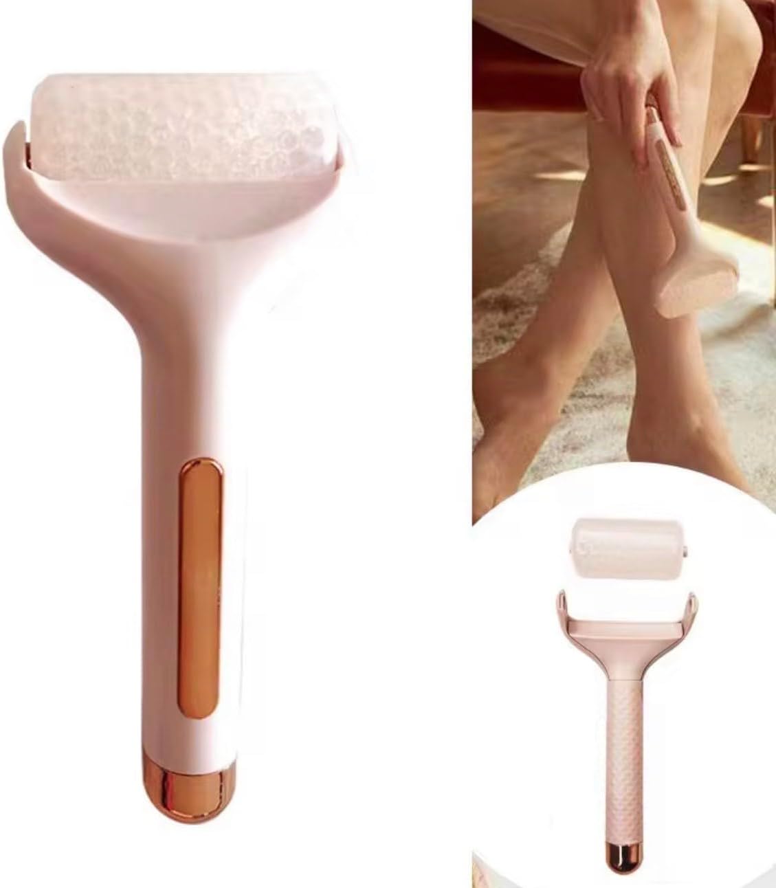 Ice Roller for Face & Body 1.5x Enhanced Cooling Beads Puffy Eyes Redness Reducer Physical Cooling Skin Care Roller for Post-Sun Workout Recovery