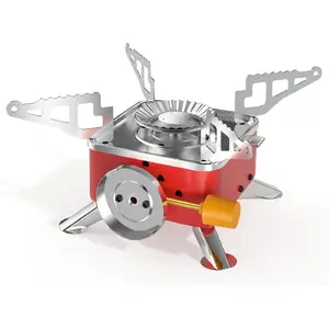Portable Camping Stove, Ultralight Backpacking Stove with Stable Support Wind-Resistance Camp Stove, Mini Outdoor Folding Metal Camping Gas Stove for Camping, Hiking, Cooking, ect.