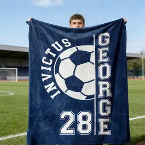 Personalized Soccer Blanket: Custom Team Name Gift, Soccer Blanket Player Name & Number,  Senior gift ideas for Sports, Cozy gift for Team