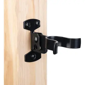 1-3/8" Flat Back Wall Mount Chain Link Fork Latch, Black Gate Fork Latch with Padlock Hole,Fence Latch Lock with Screws,Bolts,Gate Hardware Gate Latches for Outdoor Wooden Gates, 1 Pack