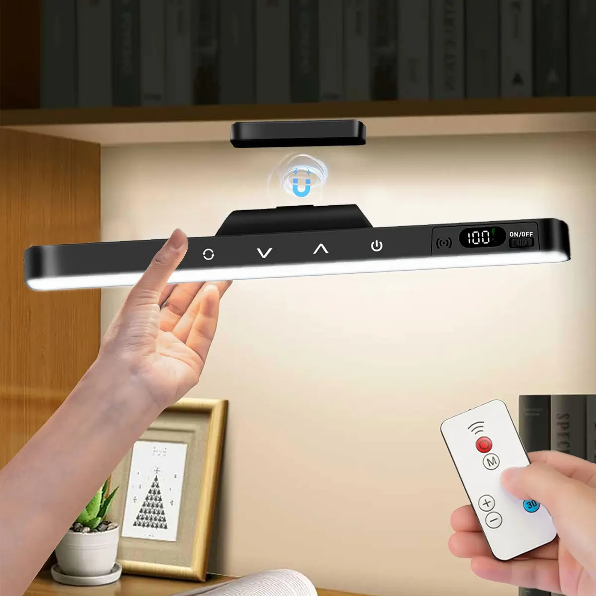 Magnetic Light Bar - Rechargeable 2000mAh Battery with Display | Eye-Friendly Vanity Lights for Mirror, Closet, Cabinet, Bathroom & Desk