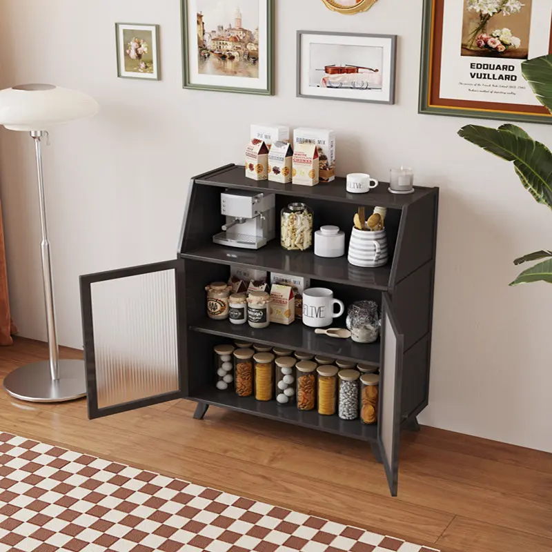 Bamboo-made storage cabinets, entrance cabinets and sideboards. Place tableware and tea cups along the corridor against the wall. It is a multi-functional storage cabinet suitable for kitchens, living rooms, bars, etc.