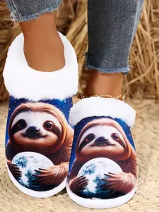 Cute Sloth Gifts for Sloth Lovers, Indoor Outdoor Slippers, Soft Memory Foam House Slippers, Comfy Fuzzy Winter Warm Bedroom Slippers