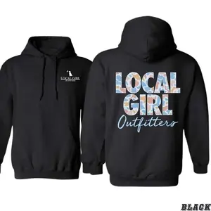 Local Girl Outfitters Hoodie, Camo Print Graphic Pullover, Southern Style Streetwear, Cute Casual Hoodie for Women