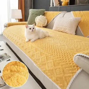 Solid Color Sofa Cover, Non-Slip Washable Sofa Slipcover, Couch Slipcover, Soft & Comfortable Sofa Towel, Perfect for Living Room Protection, Soft Universal Sofa Protector