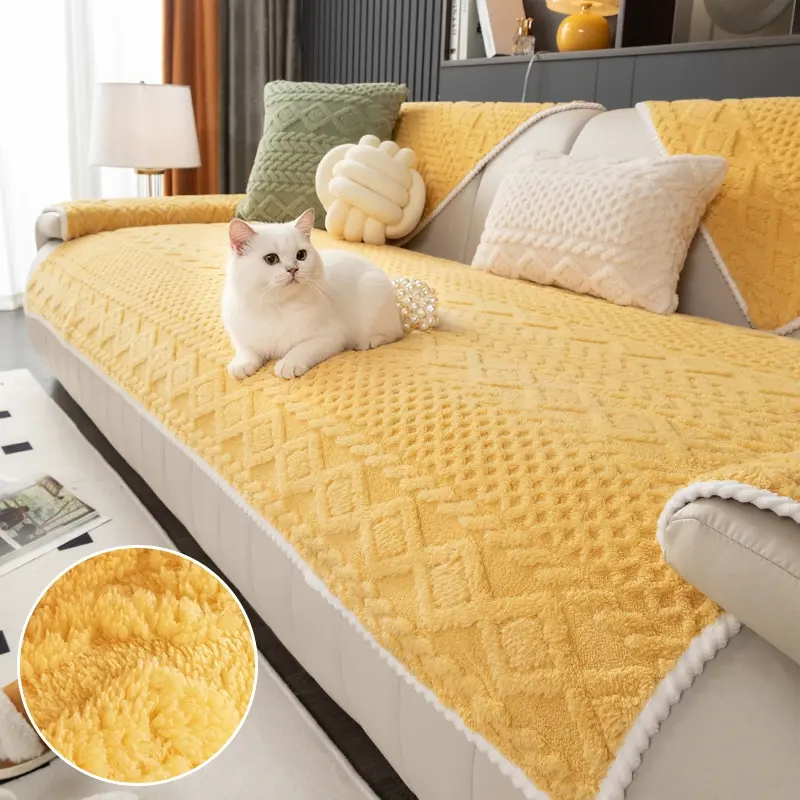 Solid Color Sofa Cover, Non-Slip Washable Sofa Slipcover, Couch Slipcover, Soft & Comfortable Sofa Towel, Perfect for Living Room Protection, Soft Universal Sofa Protector, Couch Covers