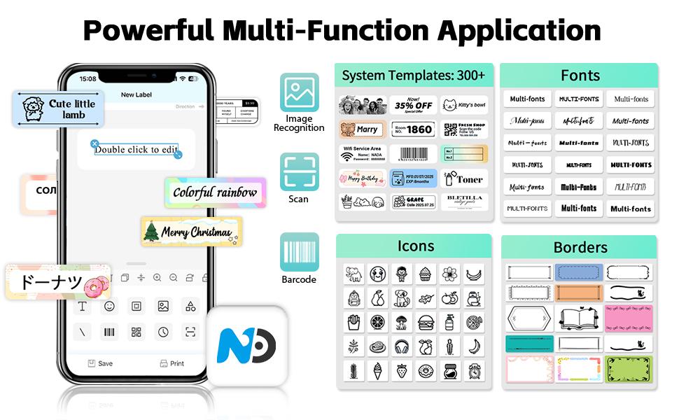 N12 Label Maker Machine with Tape, Portable Thermal Label Printer, Mini Labeler Wireless Bluetooth Label Makers for Home Office Kids Items
