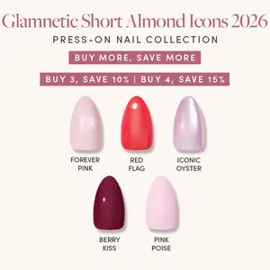 Glamnetic Short Almond Icons 2026 Press-On Nail Collection