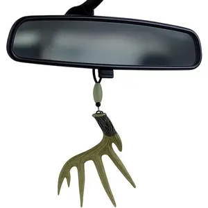 Antler Rear View Mirror Ornament, Whitetail Deer Shed Antler, Realistic Big Buck Antler Car Decor for Trucks, SUVs - Rustic Hunting Gift for Hunters, Dad, Brother, Friend