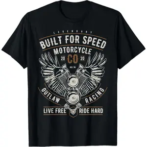 Cotton Streetwear Graphic Tees Casual Round Neck Shortsleeve Fashion Vintage Biker - Motorcycle Rides Outlaw Racing Gift T-Shirt