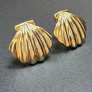 Shell Gold Plated Silver Earrings