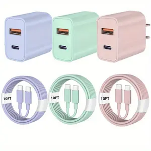 38W Dual Port A/ C Charger For IPhone 17 Charger, 20W Fast Charge With 10ft Fast USB C To C Cable For IPhone 17/16/15/ 15 Plus/ 15 Pro/ 15 Pro Max, IPad Pro/ Air