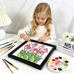 DIY Coloring Display Frame, Tulip Pattern, Kids Art Fun, Home Entertainment, Parent-Child Interaction, Eco-Friendly, Wall-Mountable