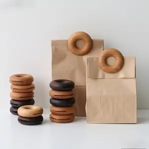 Black walnut wood multi-functional food bag sealing clip donut style natural wood, solid wood, creative and cute food sealing clip, household kitchen food preservation plastic bag, snack milk powder bag, moisture-proof sealing clip
