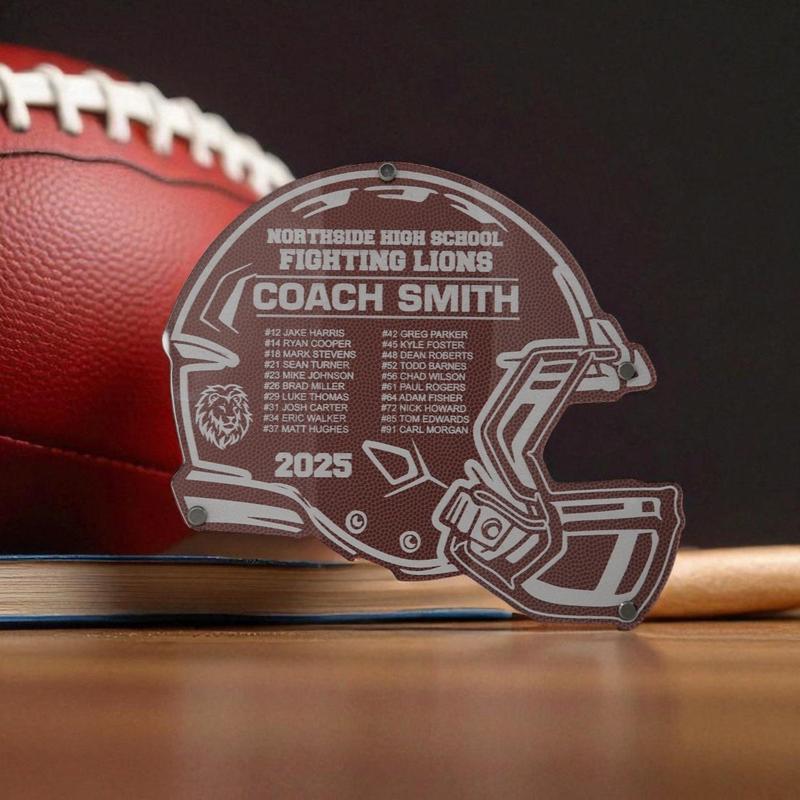 Personalized Football Coach Gift Plaque, Custom Engraved Football Coach Gift, End of Season Banquet Gift for Coaches & Players,