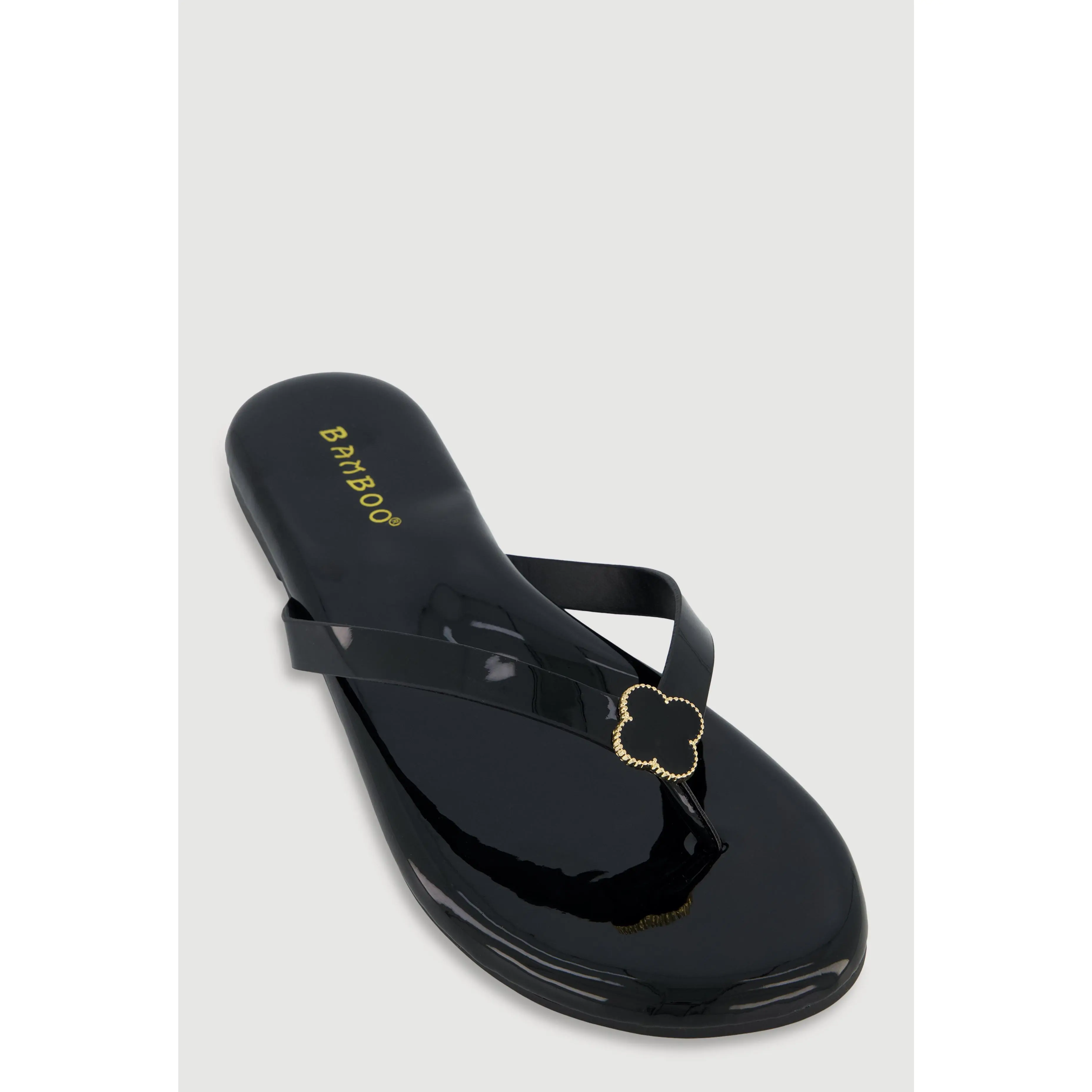Clover Pendant Thong Slide Sandals