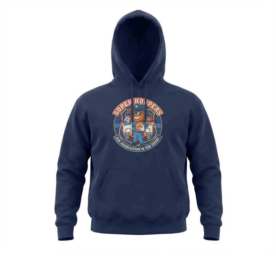 Men's Super Hoopers Basketball Hoodie Autumn Medium Length Long Sleeve Casual Pullover for Hoops Enthusiasts with Bold Graphics Soft Comfortable