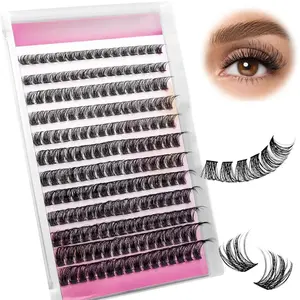 Lash Clusters Volume  Lash Clusters 8-16mm Waterproof Lashes Clusters Comfortable Cluster Lashes DIY Reusable Cluster Eyelash Extensions for Beginners at Home