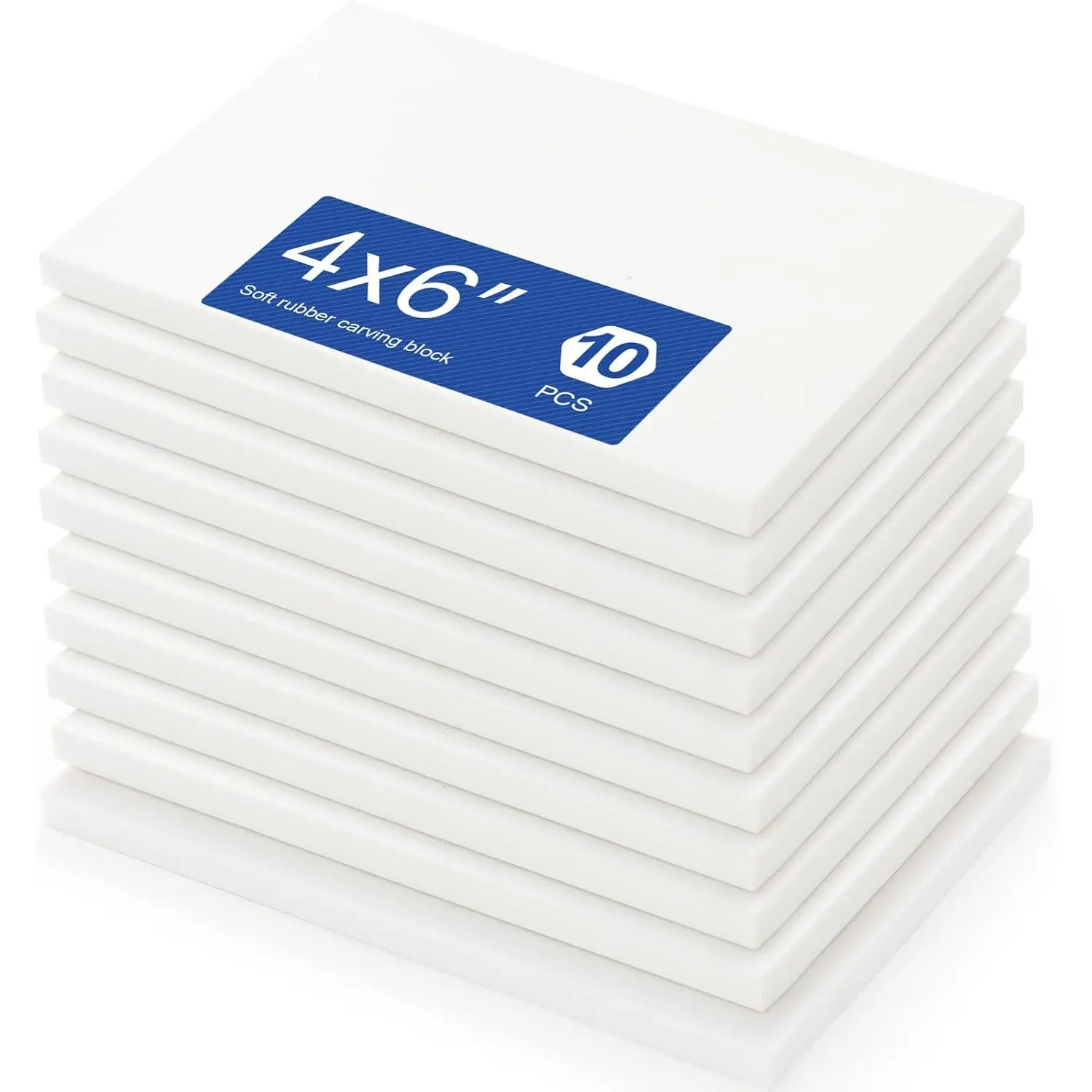 White Rubber Carvg Block, 4" x 6" Easy Cut Lo Blocks, Soft Loleum Block for Prtmakg, , Crafts(10 Pack)