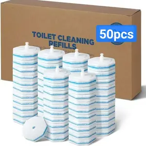 Toilet Brush Replacement Heads 30pcs,50pcs 100pcs, Strong Cleaning Agent, Fits Most Toilet Brushes, Contactless Hygiene, Removes Stains and Bacteria
