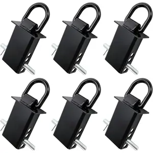 Stake D Ring for Trailers 6 PCS,D RingTrailer Tie Downs 1/2" Hitch Pin 4 Holes, 18,000lbs for Trailer and Flatbed Trucks