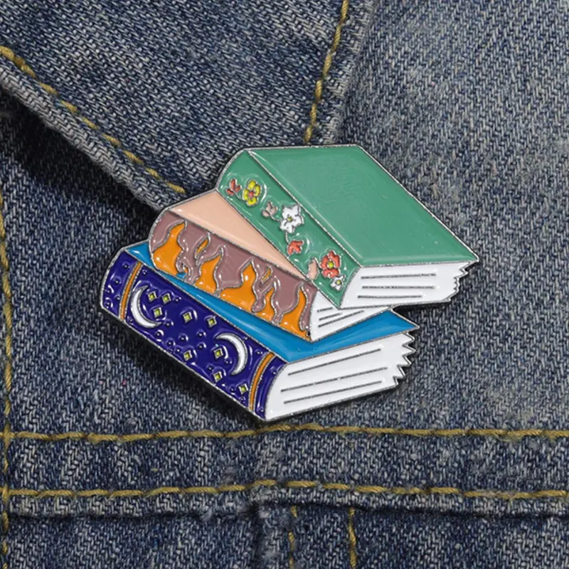 Cute Book Design Brooch, Fashion Alloy Brooch Pin for Women & Men, Funny Enamel Pin Suitable for Backpacks, Jeans, Scarves, Hats Decoration, Mother's Day Gift