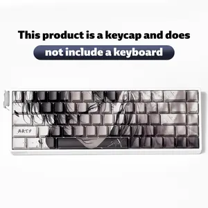 84-Key Gray Keycap Set for Mechanical Keyboard, Compatible with 60% 61% 68% Compact Layout, Double Shot PBT Gaming Keycaps