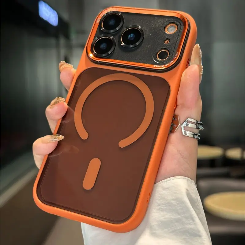 Fin Luxury Shockproof Armor Magsafe Case For iPhone 17 Air 16 15 14 13 12 11 Pro Max Plus Clear Hard PC Soft Bumper Acrylic Cover