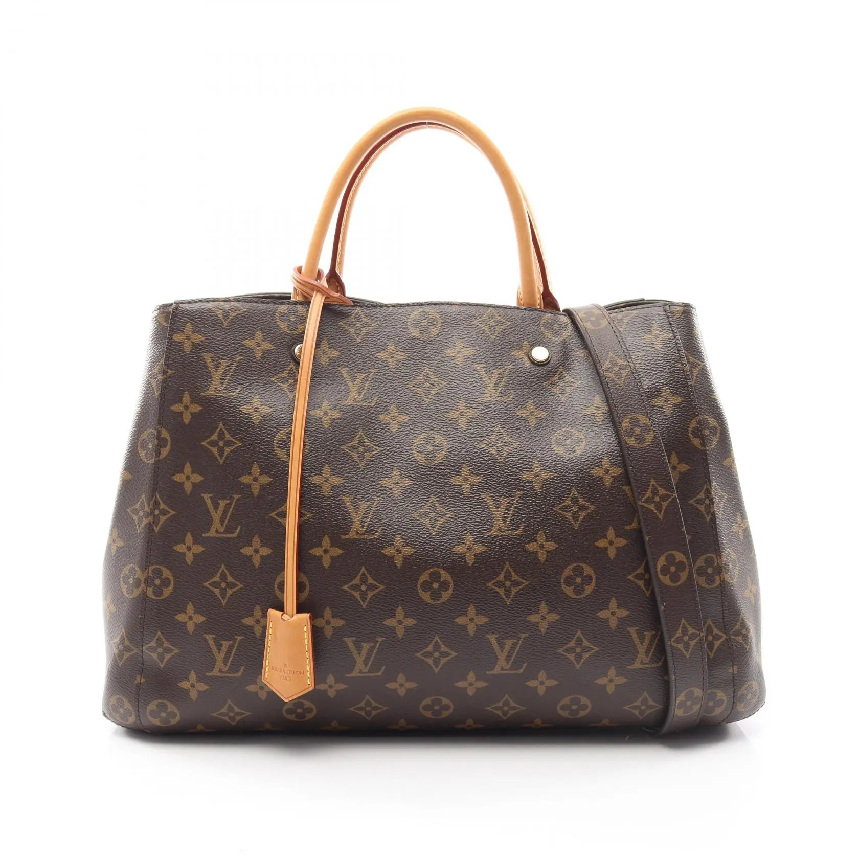 Pre-owned Louis Vuitton Canvas Tote Bags Montaigne GM Monogram Coated Tote Bag