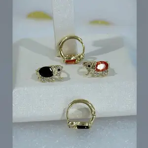 Elephant Hoop Earrings #0333 14k Laminated Gold Hypoallergenic 3 Layers Protection Daily Use High Quality