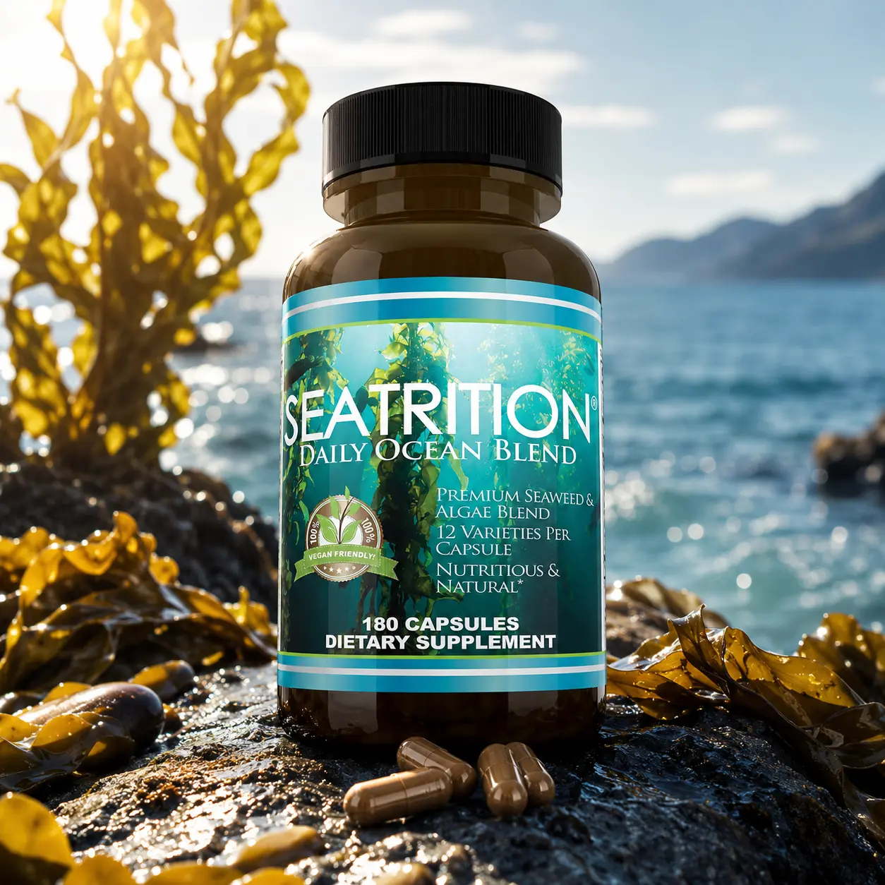 Seatrition Pure Seaweed Supplement - Nutrient-Rich Veg Capsules