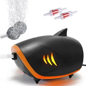 110GPH Adjustable Aquarium Air Pump with 2 Outlets - Quiet Fish Tank Aerator for 20-200 Gallon - Reusable Air Pump with Accessories - Powerful Oxygen Pump for Freshwater and Saltwater Tanks aquarium  pump flip  aquatics shrimp  tanks fish  pump