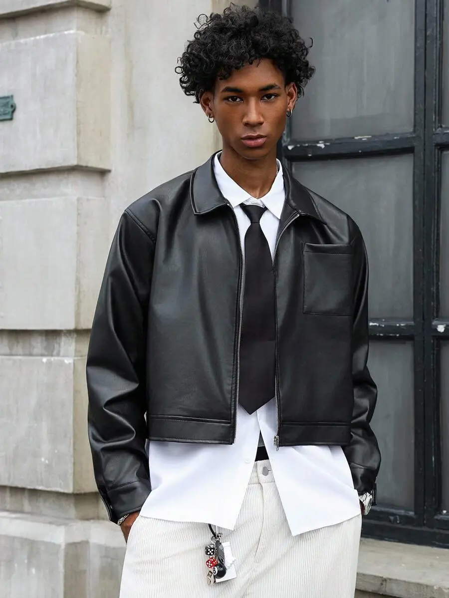leather jacket cropped - TikTok Shop