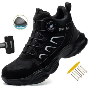Rotary Buckle Work Boots Indestructible Safety Shoes Men Steel Toe Shoes Puncture-Proof Sneakers Men Non Slip Work Shoes