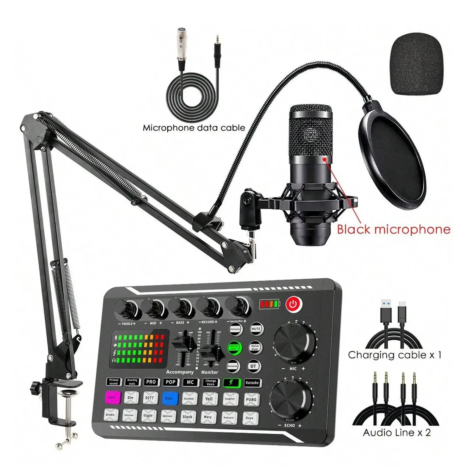 F998 Live Broadcast Device, Wireless Live Audio Equipment, Microphone Music Sound Control Equipment, Audio Mixer With Sound Converter/Mixer Control Fo