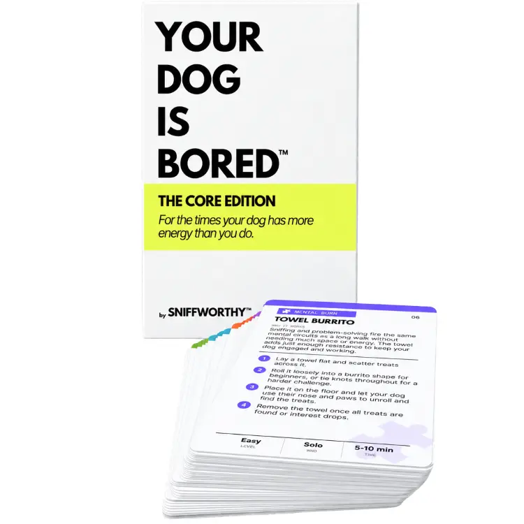 YOUR DOG IS BORED - 32 ENRICHMENT ACTIVITY CARD DECK