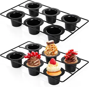 2 Pack Popover Pans 12 Cups Nonstick Muffin Cupcake Pan Carbon Steel Round Cheesecake Tin Bakeware Mould for Oven Baking Muffins Quiches Pudding Cakes Halloween Christmas