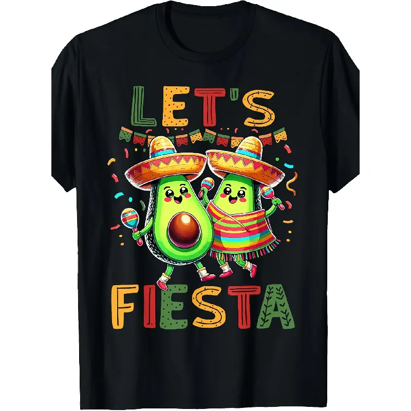 Men's Oversized Vintage Print Casual Round Neck T-Shirt, Menswear for Cinco De Mayo Mexican Fiesta