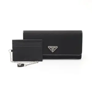 Pre-owned PRADA Nylon Small Leather Goods Tessuto Long Bifold Wallet