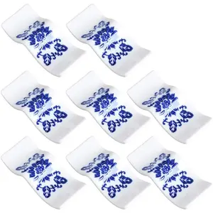 Ceramic Chopsticks Rest Rack Set of 8 Chinese Style Dinner Spoon Stand Knife Fork Holder Chopsticks Stand
