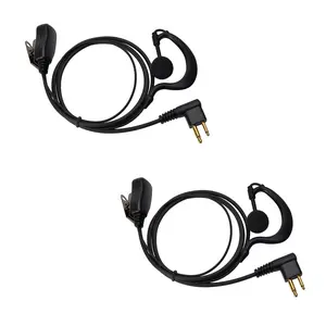 G Shape Soft Ear Hook Two Way Radio Earpiece with PTT, Headphone, Walkie Talkie Headset with Swivel Boom Microphone Compatible with Motorola 2 Way Radio CLS1110 RDM2070d CP200 CP200d CLS1410 Radio, for Police Security and Law Enforcement Use, 2 pcs