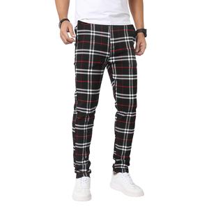 JUNBAOSS Men's Slim Fit Stretch Dress Pants Plaid Skinny Pants for Men, Straight Leg Fashion Comfort Flex Waist Pants, Men's Casual Business Golf Dress Chinos Pants summerwins