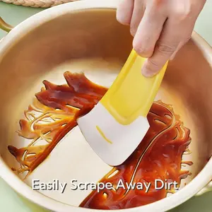 3 Counts Heat Resistant Silicone Scraper,3D Printer Silicone Scraper,Remove Food Rubber Spatula Tools for Cleaning/Baking/Mixing/Cooking，Non Stick Kitchen Scraper for Removing Oil