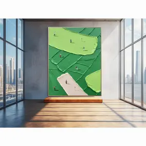 Green Textured Golf Art Modern Golf Artwork Unique Golf Art Soft Tone Aesthetic Poster