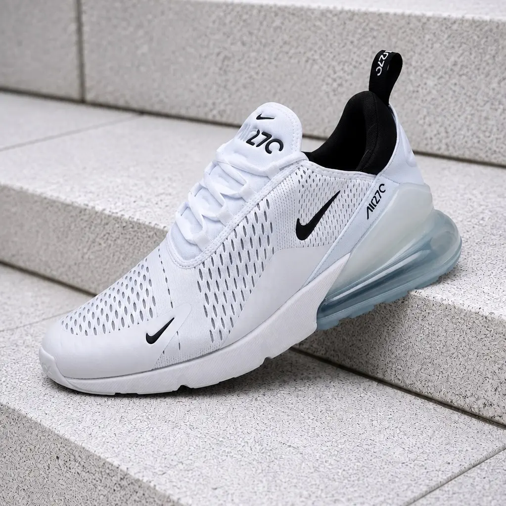 Nike Air Max 270 White Black Men's Fashion Sneaker New Nike Air Max 270 White Black Men's Fashion Sneaker New