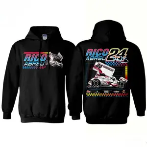 Rico Abreu Racing Hoodie, Speed & Style for Motorsport Fans, Sprint Car Champion Apparel for Men & Women, Vintage Racing Pullover for Casual or Event Wear