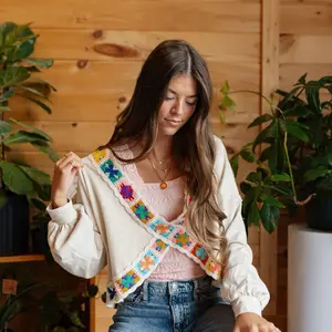 Reversible Crisscross Crochet Top - Natural