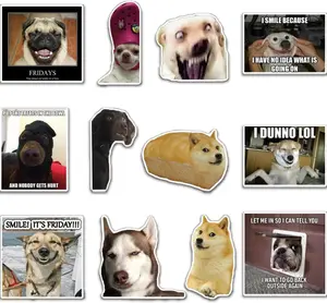 12Pcs Meme Magnets, Funny Magnets Dog Meme Phrase Quote Word, Fun Cute Weird Magnetic Meme Magnets Dog Pack & Flexible Reusable Magnetic Vinyl for Adults