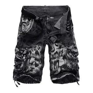 Men's Summer Loose Casual Camouflage Cargo Shorts Plus Size Multi-Pocket Mid-Length Menswear Tropical