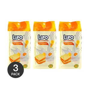 LIPO 3 Pack Butter Cream Cookies 4.76oz Each - Vietnamese Biscuit, Rich Buttery Flavor, Tea Time Snack